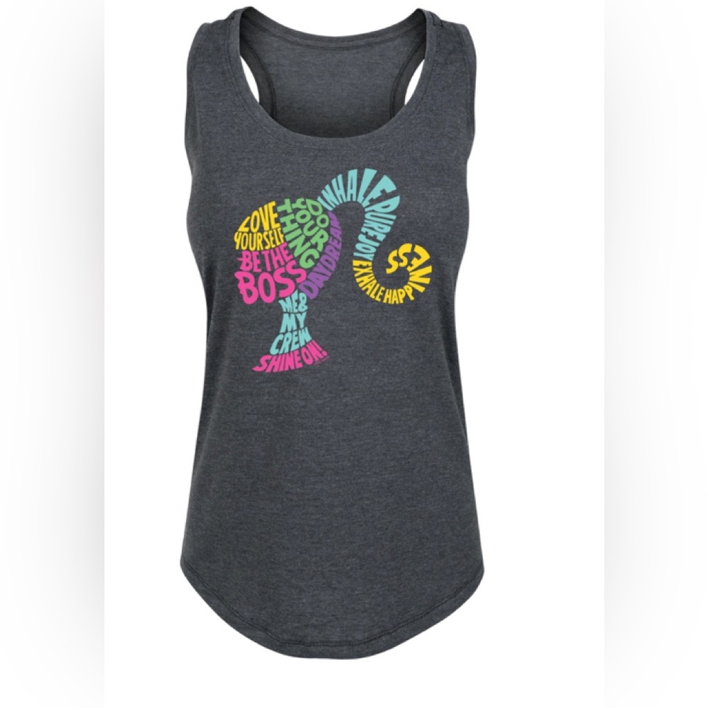 BARBIE tank top - dark gray size XL PRO-WOMEN Inspirational wording 🥰